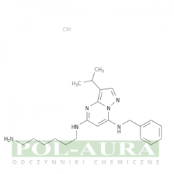 Pirazolo[1,5-a]pirymidyno-5,7-diamina, n5-(6-aminoheksylo)-3-(1-metyloetylo)-n7-(fenylometylo)-, chlorowodorek (1:1)/ 98% [1397219 -81-6]