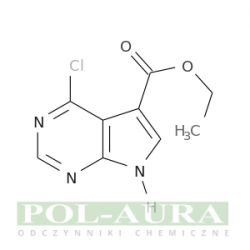 Kwas 7h-pirolo[2,3-d]pirymidyno-5-karboksylowy, 4-chloro-, ester etylowy/ 98% [144927-57-1]